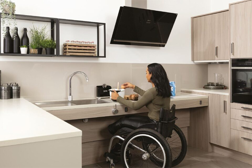 Show steps to making a kitchen accessible for elderly or disabled cooks