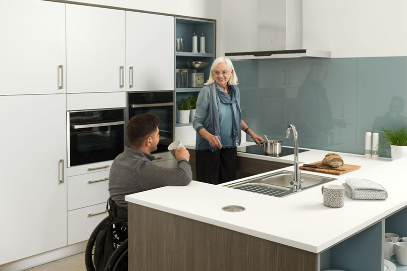 Show steps to making a kitchen accessible for elderly or disabled cooks