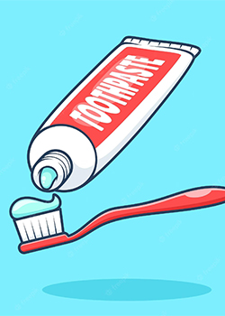 Toothbrush and toothpaste