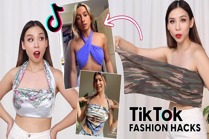 Testing trending fashion hacks.