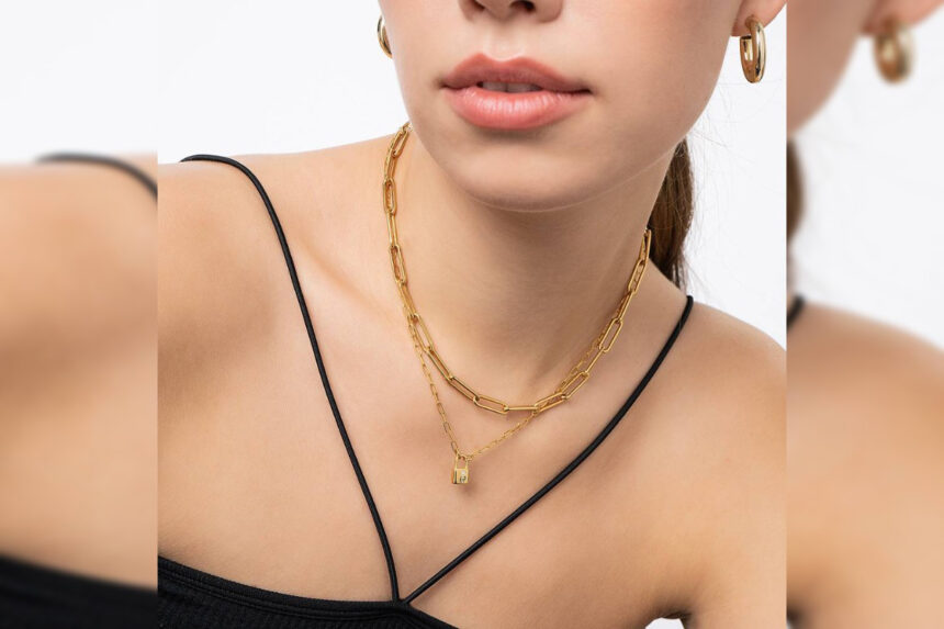 Initial Lock Necklace With Diamonds - Gold Vermeil Featured Image