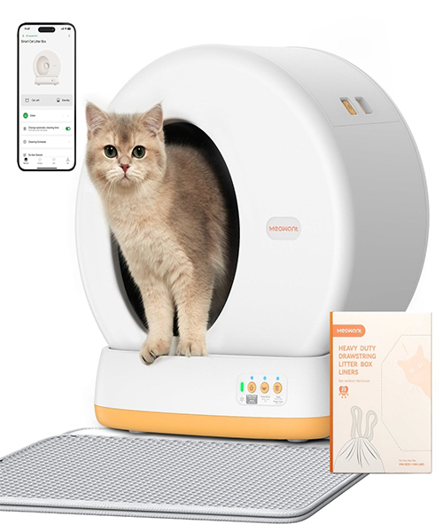 1) Meowant Self-Cleaning Cat Litter Box – MW-SC01